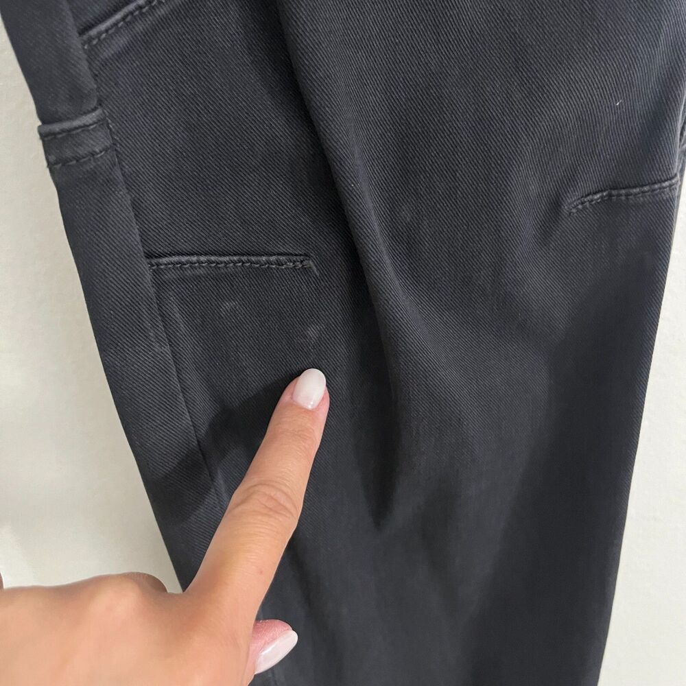SPANX  Womens Cargo Joggers Stretch Twill Charcoal Gray Cargo Zip Ankles Size L - Picture 10 of 10
